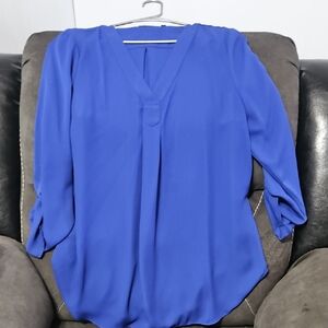 Apt. 9 Blue Relaxed Buttoned Blouse